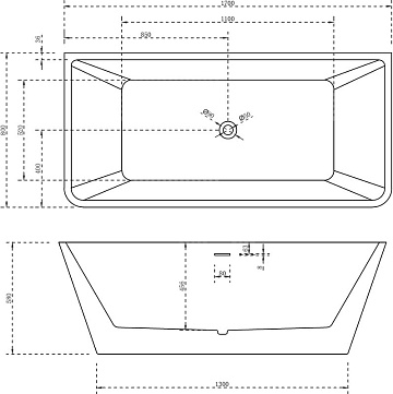 Акриловая ванна Abber 170x80 см, AB9212-1.7