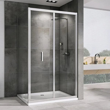 Душевой уголок Abber Sonnenstrand AG07090-S100 100x90, профиль хром, стекло прозрачное