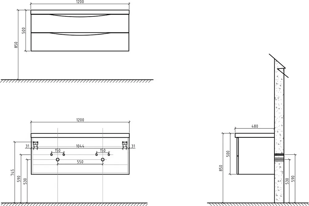 Тумба под раковину без столешницы BelBagno Ancona-N 120  bianco lucido подвесная Sancos — официальный сайт