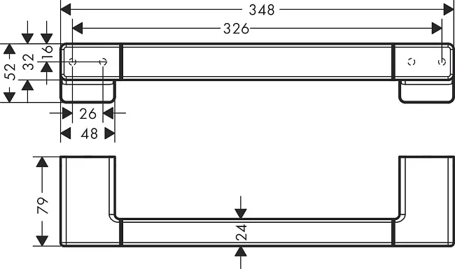 Поручень Hansgrohe AddStoris 41744000 хром Sancos — Оригинал
