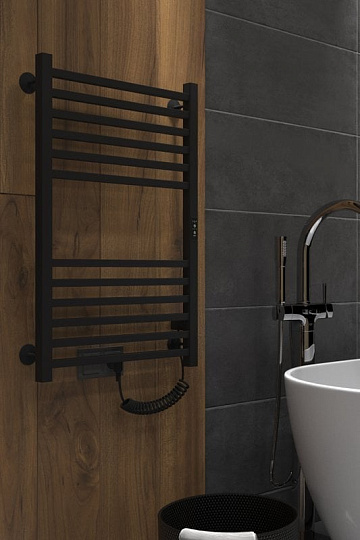 Полотенцесушитель электрический Indigo Attic LСLATCE80-50BRRt черный муар