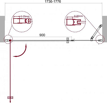 Душевая дверь в нишу BelBagno Etna B-11-80+100-C-Cr