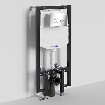 Система инсталляции для унитазов Wasserkraft Vils 56TLT.010.ME.BN01, с кнопкой смыва никель