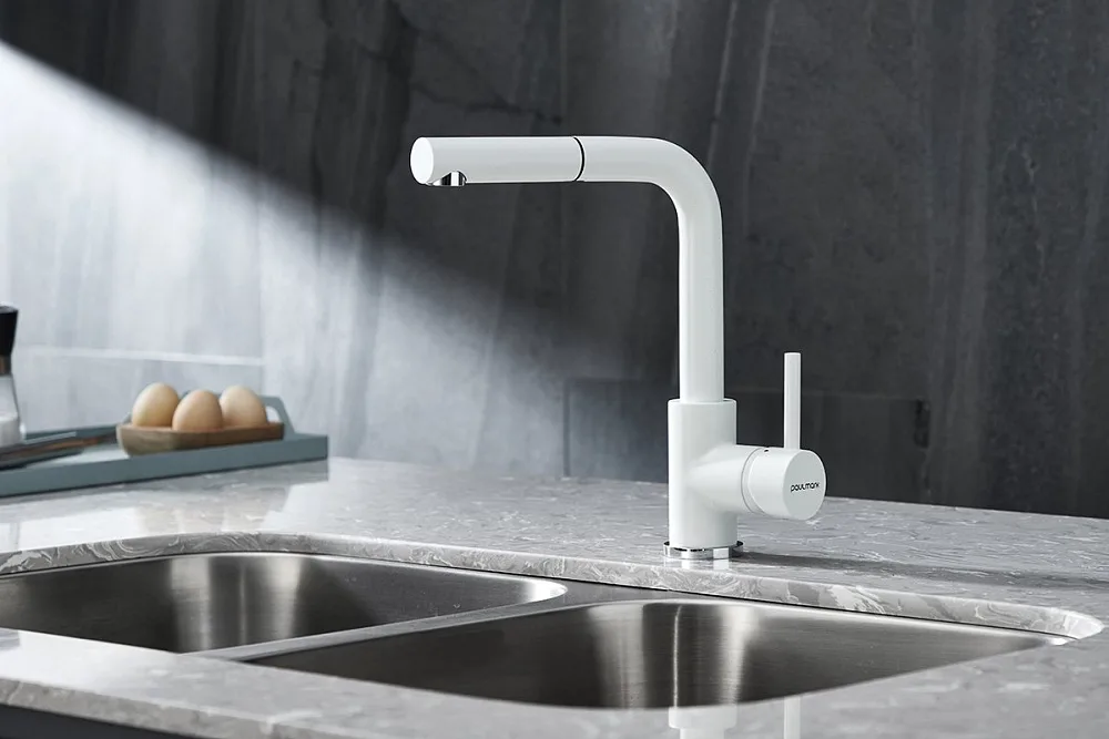 Смеситель для кухни Paulmark Kassel Ka214311-431TW белый Sancos — официальный сайт