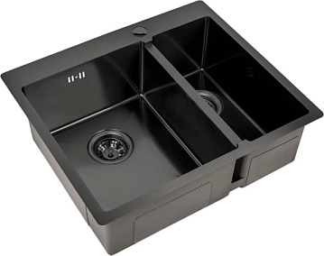 Мойка кухонная Zorg Inox PVD 59-2-51-L GRAFIT L, графит