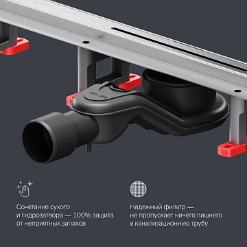 Душевой трап (лоток) AM.PM MasterFlow Slim line 60 см, сталь матовая
