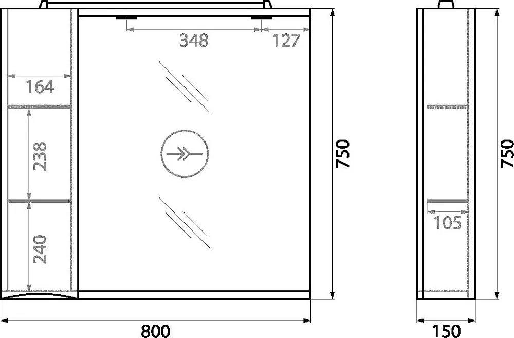 Зеркало BelBagno Marino 80 L 80 Sancos — официальный сайт