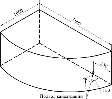 Акриловая ванна Radomir Vannesa Модерна 160x100 см, левая, 2-01-0-1-1-214