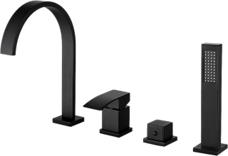 Смеситель на борт ванны Abber Wasserfall AF8613B, черный
