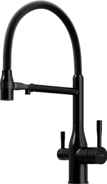 Смеситель для кухни Sancos Garda SC4009MB с гибким изливом, матовый черный