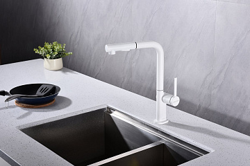 Смеситель для кухни Paulmark Neo Ne214419-WH, белый матовый