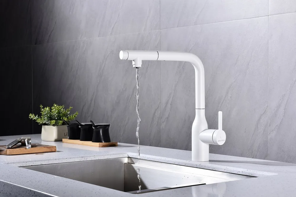 Смеситель для кухни Paulmark Viper Vi213105-WH матовый белый Sancos — официальный сайт