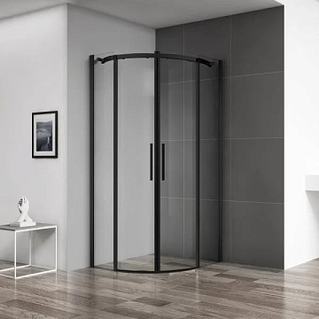 Душевой уголок BelBagno Acqua R-2-100-C-NERO профиль черный матовый