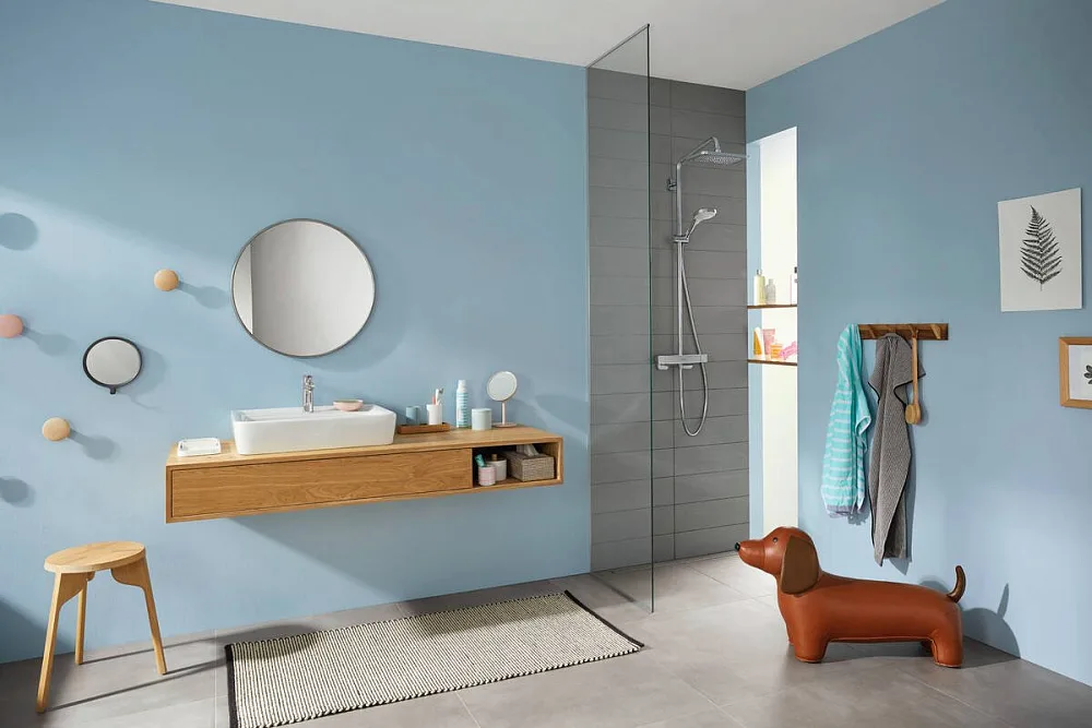 Душевая стойка Hansgrohe Croma 27630000, для душа, с термостатом Sancos — официальный сайт