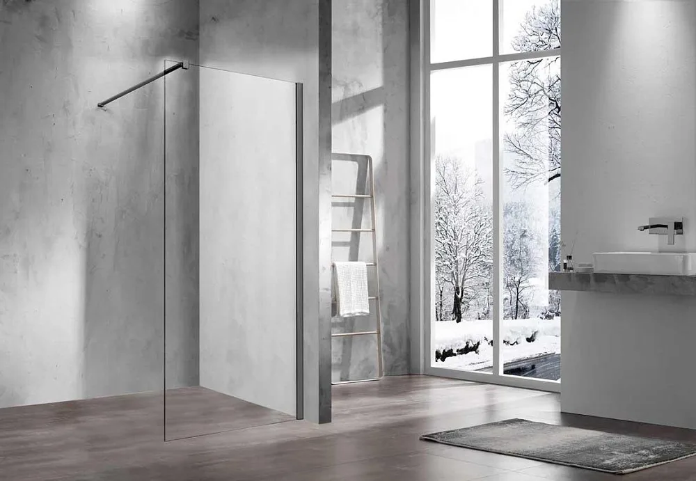 Душевая перегородка Vincea Walk-in VSW-1H600CLGM 60 см, профиль вороненая сталь, стекло прозрачное Sancos — официальный сайт