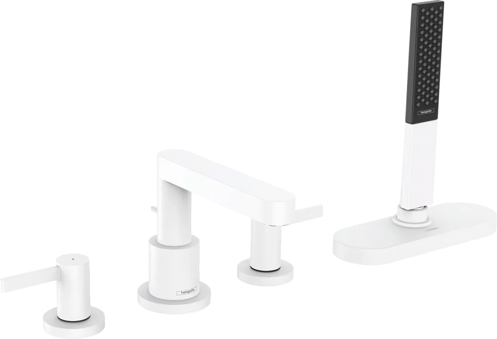 Смеситель на борт ванны Hansgrohe Finoris 76444700, матовый белый Sancos — официальный сайт