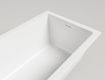 Ванна из искусственного камня Salini Cascata Kit S-Sense 170x70 см, встраиваемая, белая, на ножках, 