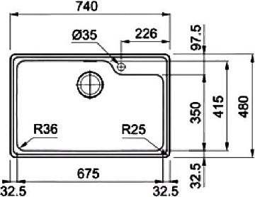 Мойка кухонная Franke Bell ВСX 610-74 TL нержавеющая сталь