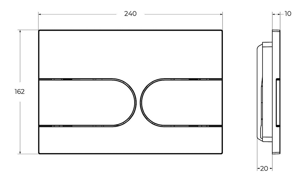 Кнопка смыва для инсталляции BelBagno BB-11-GM пластик, цвет оружейная сталь