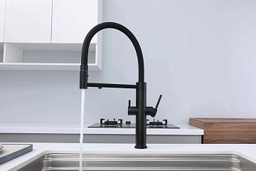 Смеситель для кухни Paulmark Nexus Ne213999-AN с гибким изливом, антрацит