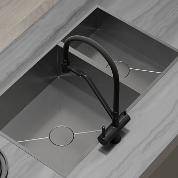 Смеситель для кухни Sancos Dora SC4003MB с гибким изливом, матовый черный