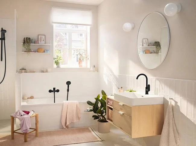 Смеситель для ванны с душем Hansgrohe Rebris S 72440670, черный матовый Sancos — Оригинал