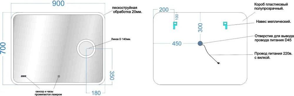 Зеркало Sancos Arcadia 1.0 AR1.900 90 см Sancos — официальный сайт