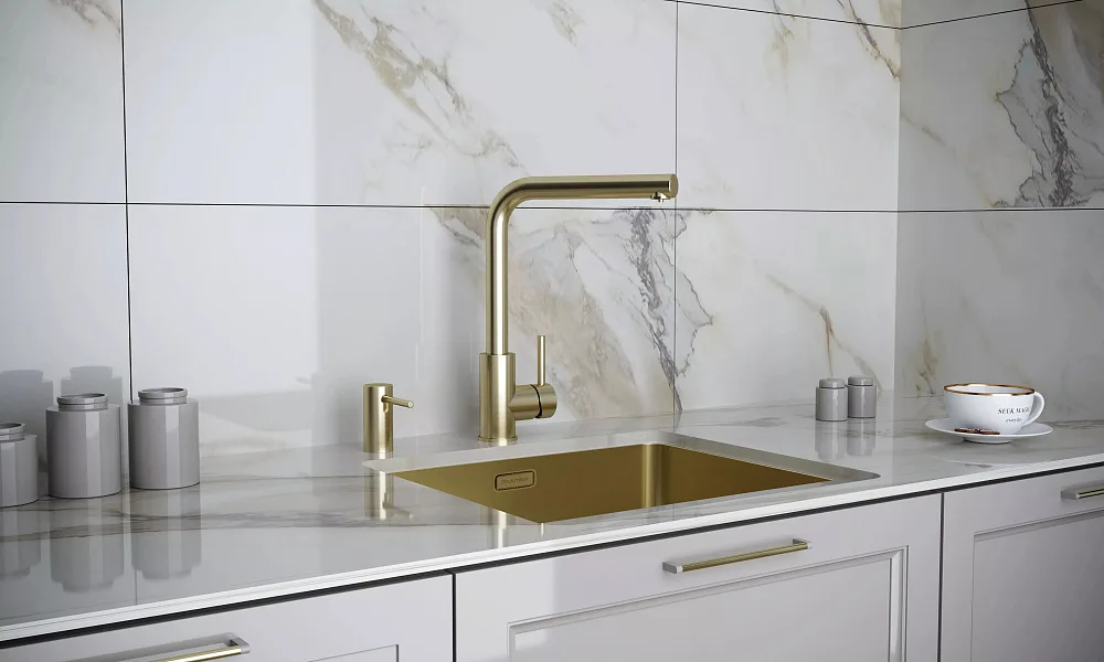 Дозатор для кухонной мойки,Paulmark Stork D006-LG светлое золото Sancos — официальный сайт