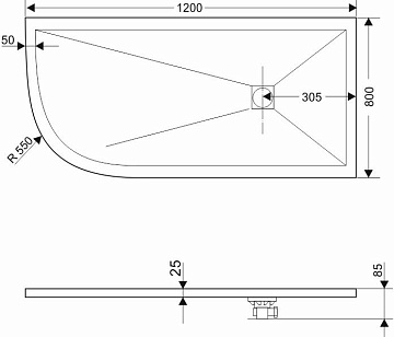 Поддон для душа RGW Stone Tray ST/AR-0128W 80х120