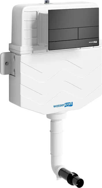 Смывной бачок скрытого монтажа Wasserkraft Aller 10TLT.031.ME.MB04, с кнопкой смыва черной матовой Sancos — Оригинал
