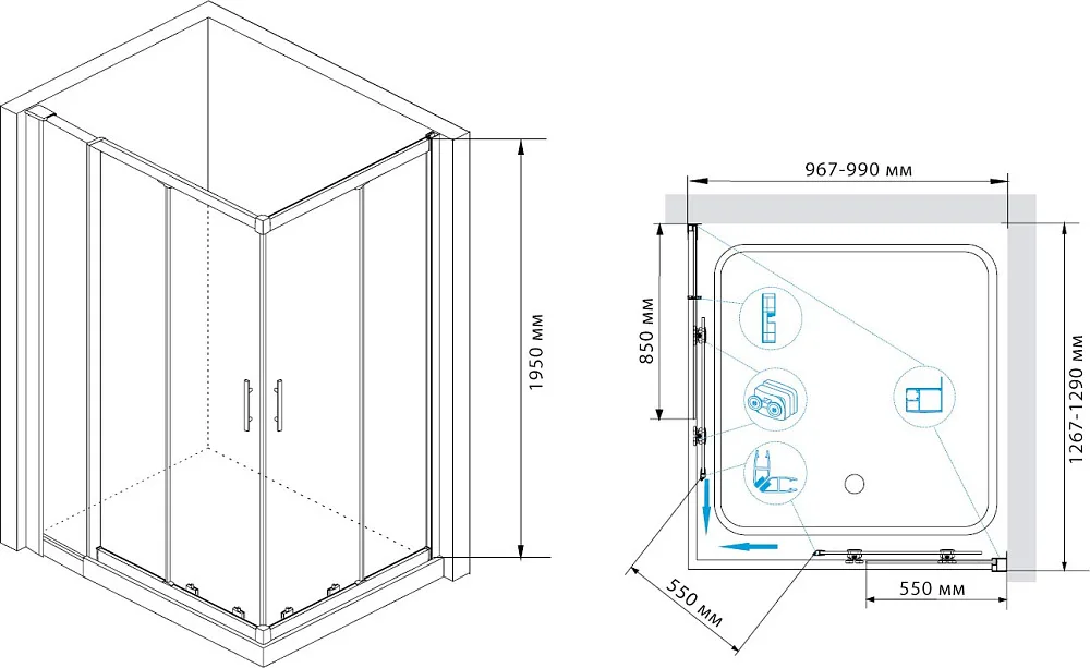 Душевой уголок RGW Hotel HO-42 130x100 см Sancos — официальный сайт