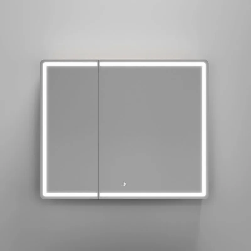Зеркало-шкаф Sancos Mirror 90 с подсветкой, дуб галифакс натуральный Sancos — Оригинал