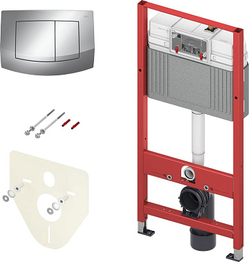Система инсталляции для унитазов TECE Base TECEbase kit 9400405, 4 в 1 с кнопкой смыва
