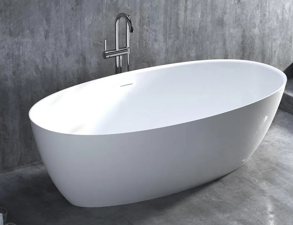 Ванна из искусственного камня Salini Alda S-Sense 180x90 см, отдельностоящая, белая, овальная, со сл Sancos — официальный сайт