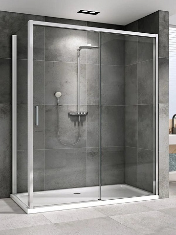 Душевой уголок Abber Komfort AG93130-S102 130х100 см, профиль матовый хром, стекло прозрачное