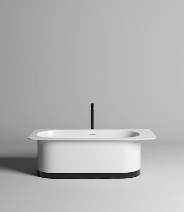 Ванна из искусственного камня Salini Ninfea S-Stone 180x80 см, отдельностоящая, матовая белая, со сл