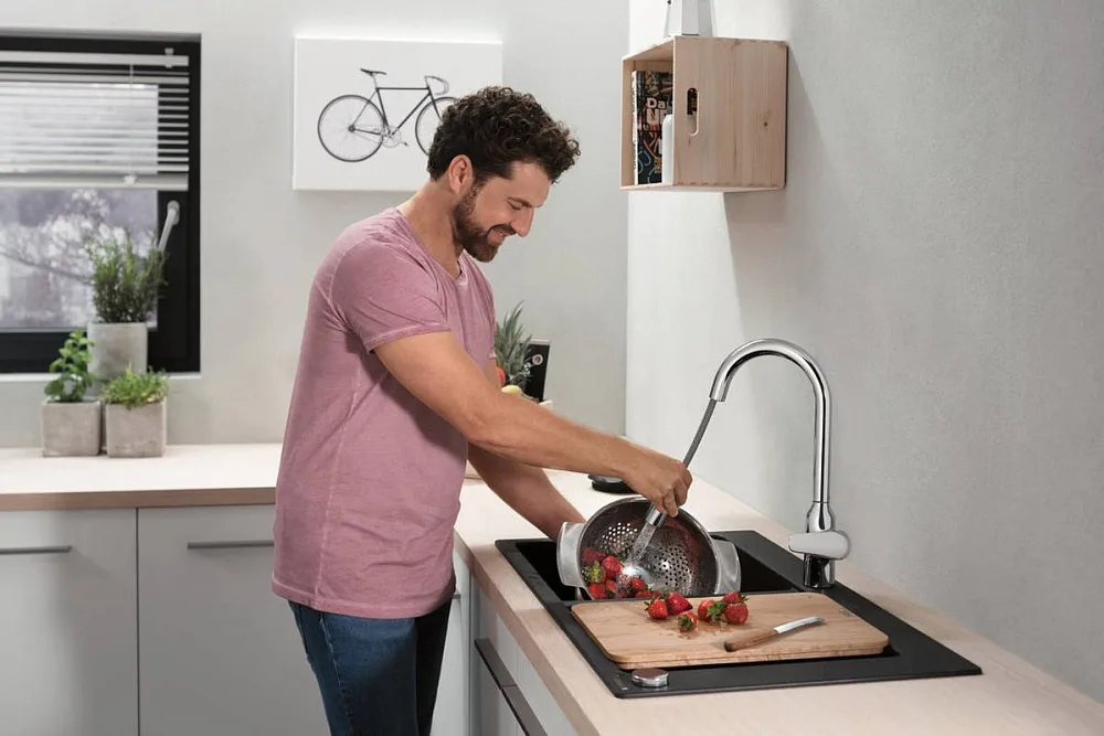 Смеситель для кухни Hansgrohe Focus M42 71800000 хром Sancos — официальный сайт