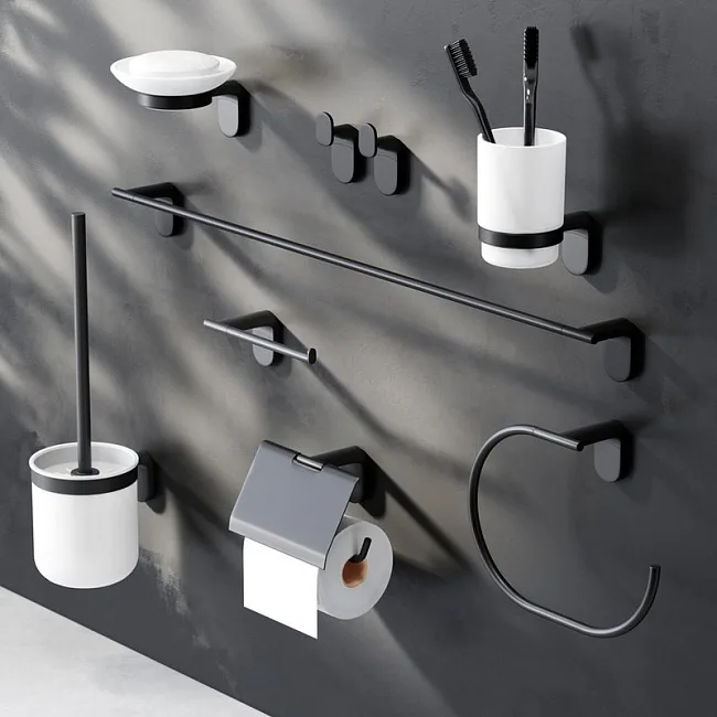 Держатель туалетной бумаги AM.PM X-Joy A84341422 с крышкой, черный Sancos — Оригинал