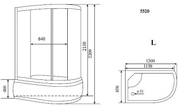 Душевая кабина Timo Standart T-5520L