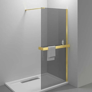 Душевая перегородка Vincea Walk-in HR VSW-4HR900CGG 90 см, профиль брашированное золото, стекло тони