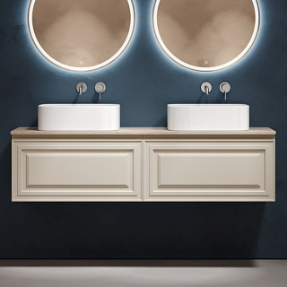Тумба с раковиной Sancos Very 160 beige soft, столешница бежевая TT160A2, раковина CN6052