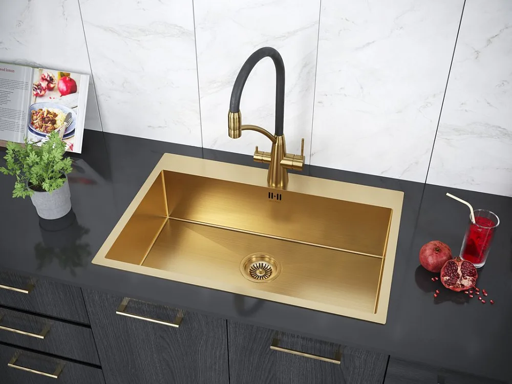 Смеситель для кухни Paulmark Siegen Si213111-G золото, с гибким изливом Sancos — официальный сайт