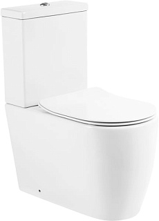 Унитаз-компакт напольный BelBagno Marino BB105CPR BB2034SC с микролифтом, безободковый, глянцевый бе