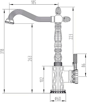 Смеситель для кухни Zorg Antic A 117K-BR