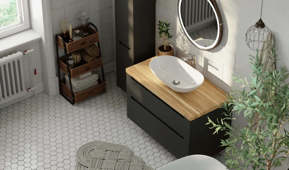 Тумба под раковину без столешницы Jorno Wood 100, серая Sancos — официальный сайт