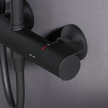 Душевая стойка AM.PM X-Joy F0785A422, черный матовый, с термостатом