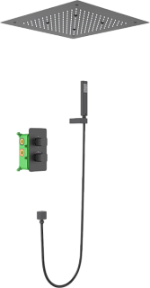 Душевой комплект Timo Petruma SX-5029/03SM, С ВНУТРЕННЕЙ ЧАСТЬЮ, с термостатом, черный