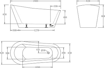 Акриловая ванна BelBagno 180x80 см, BB63-1800-W0