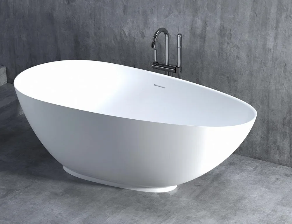 Ванна из искусственного камня Salini Paola S-Sense 160x75 см, отдельностоящая, белая, овальная, со с Sancos — официальный сайт