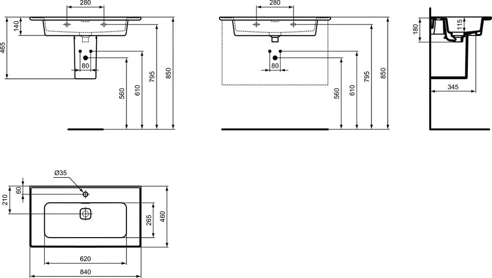 Мебельная раковина Ideal Standard Strada II T300301 Sancos — официальный сайт